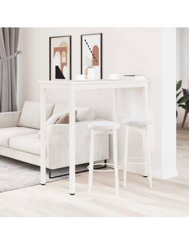 Tavolo da bar Bianco 110 x 55 x 105 cm Pino massello