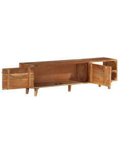 Mobile TV Massello di Acacia con Finitura Ambra 140x30x40 cm 2