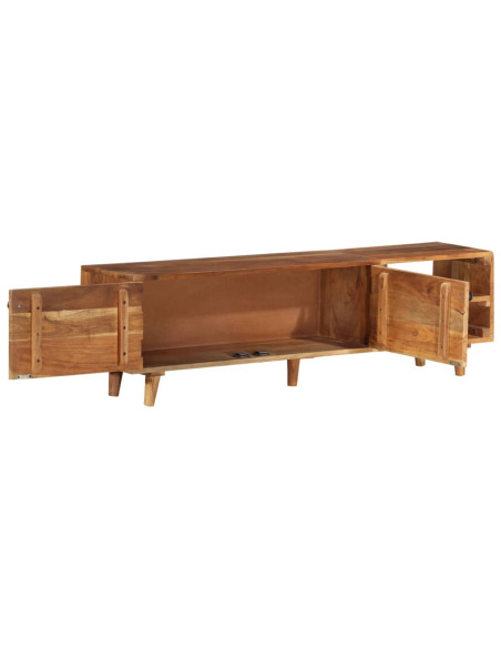 Mobile TV Massello di Acacia con Finitura Ambra 140x30x40 cm