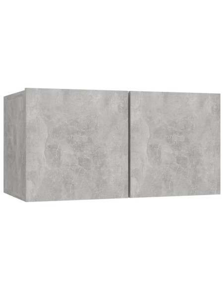 Set di Mobili Porta TV 10pz Grigio Cemento in Legno Multistrato