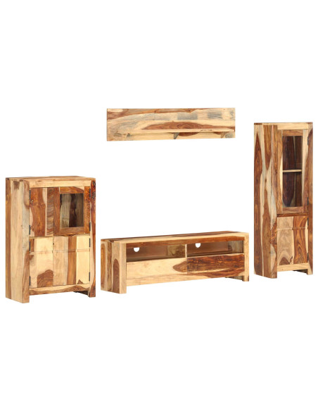 Set di Unità TV con cassetto Montaggio a parete Marrone legno