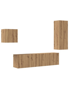 Mobile TV 4 pcs Rovere artigianale Legno multistrato 2