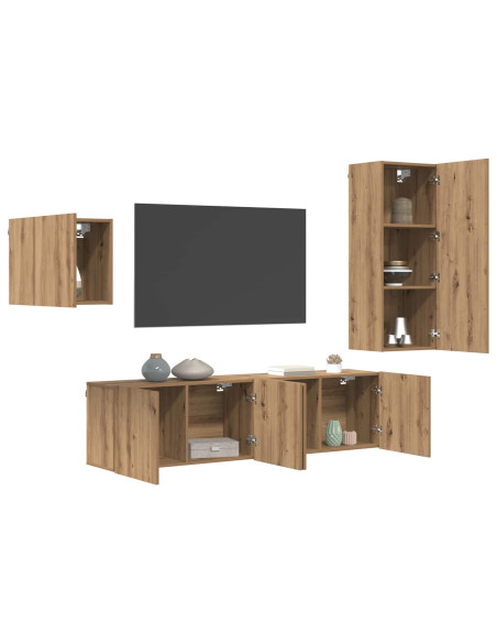 Mobile TV 4 pcs Rovere artigianale Legno multistrato