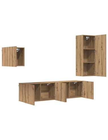 Mobile TV 4 pcs Rovere artigianale Legno multistrato