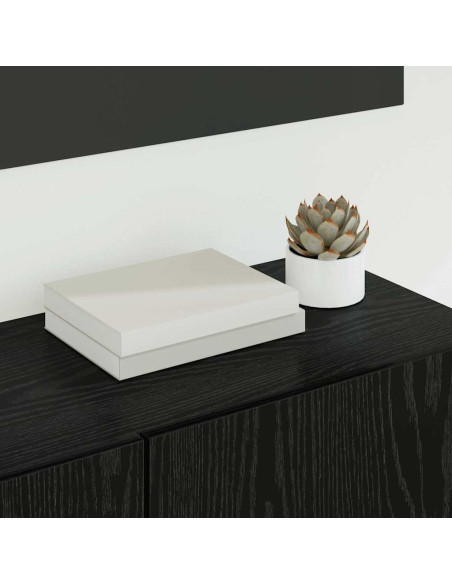 Mobile TV 4 pcs Rovere Nero Legno multistrato