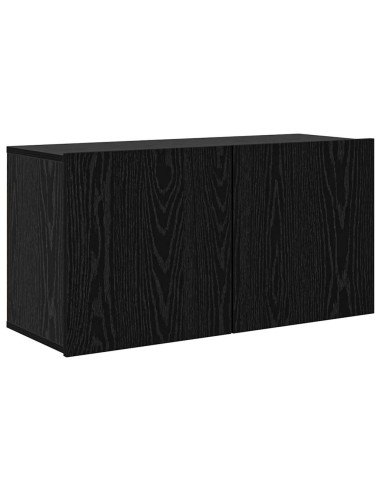 Unità TV da Parete 5 pcs Rovere Nero Legno multistrato