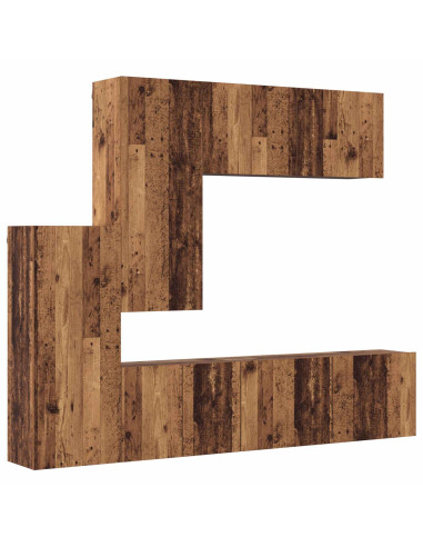 Unità TV da Parete 5 pcs Legno vecchio Legno multistrato
