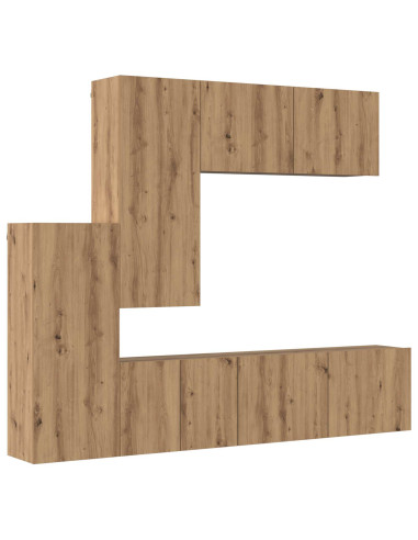 Unità TV da Parete 5 pcs Rovere artigianale Legno multistrato