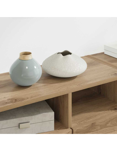 Unità per TV a Muro 4 pcs Rovere artigianale Legno multistrato