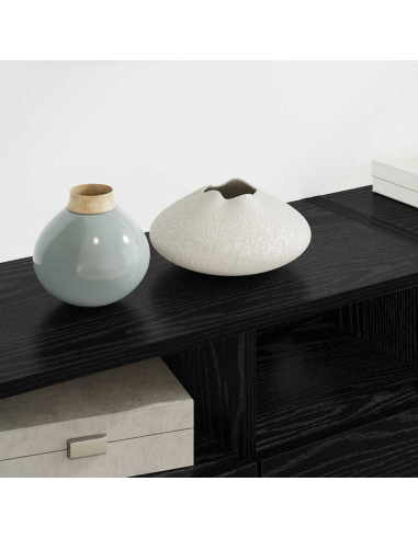 Unità per TV a Muro 4 pcs Rovere Nero Legno multistrato