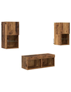 Mobiletti TV da Parete 4 pcs Legno vecchio Legno multistrato 2