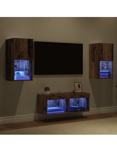 Mobiletti TV da Parete 4 pcs Legno vecchio Legno multistrato