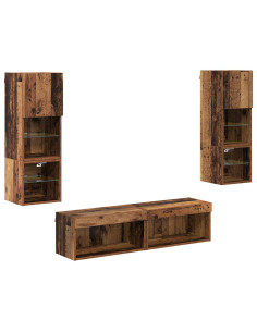 Unità TV da Parete 6 pcs Legno vecchio Legno multistrato 2