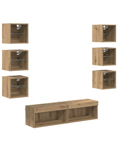 Mobile TV con cassetto 8 pcs Rovere artigianale Vetro 2