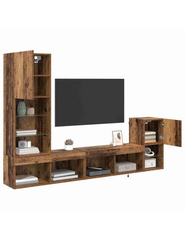 Unità per TV a Muro Legno vecchio Legno multistrato