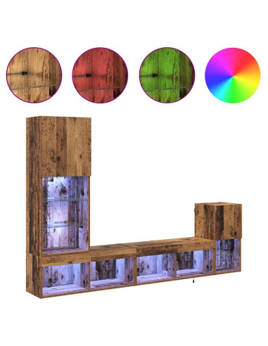 Unità per TV a Muro Legno vecchio Legno multistrato