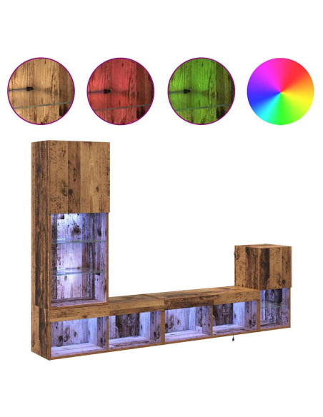 Unità per TV a Muro Legno vecchio Legno multistrato