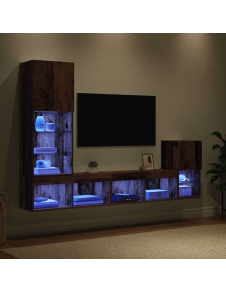 Unità per TV a Muro Legno vecchio Legno multistrato