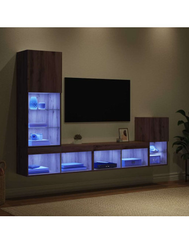 Unità per TV a Muro Rovere artigianale Legno multistrato