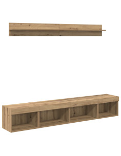 Set di Mobiletto da TV a Parete 5 pcs Rovere artigianale 2