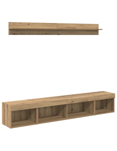 Set di Mobiletto da TV a Parete 5 pcs Rovere artigianale