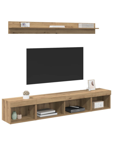 Set di Mobiletto da TV a Parete 5 pcs Rovere artigianale