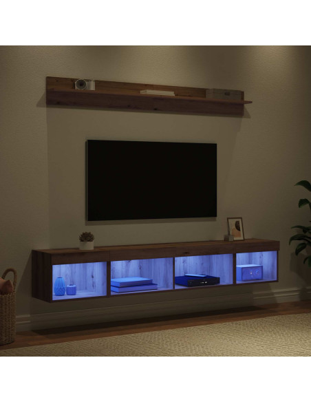 Set di Mobiletto da TV a Parete 5 pcs Rovere artigianale