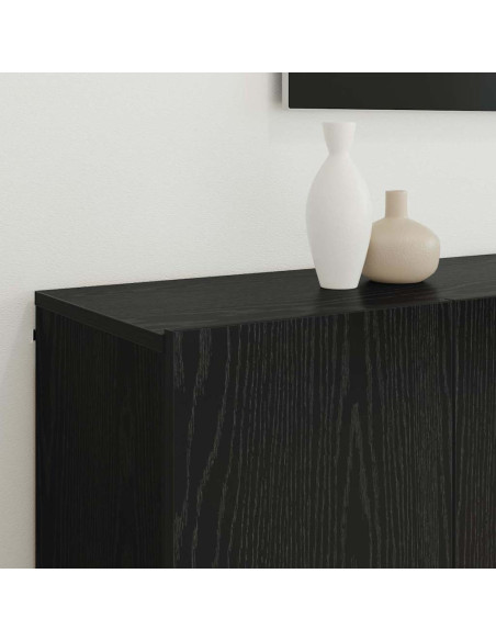 Unità TV Montaggio a parete 6 pcs Rovere nero Legno multistrato