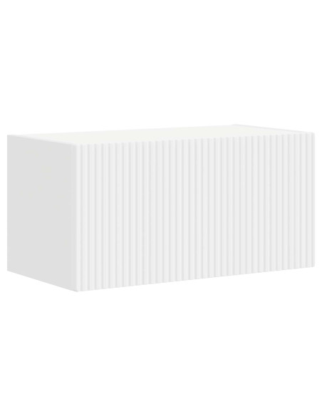 Set di Mobiletto da TV a Parete 4 pcs Bianco Legno multistrato