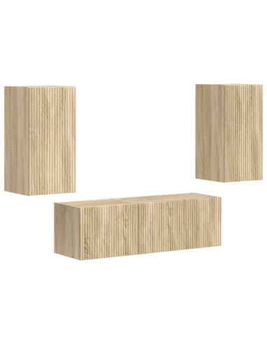 Set di Mobiletto da TV a Parete 4 pcs Rovere Sonoma