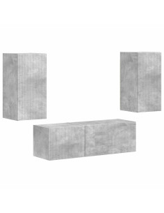 Set di Mobiletto da TV a Parete 4 pcs Grigio cemento 2