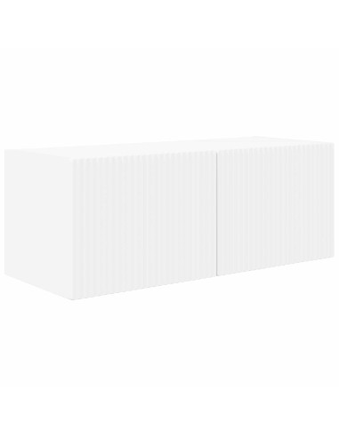 Set di Mobiletto da TV a Parete 4 pcs Bianco Legno multistrato