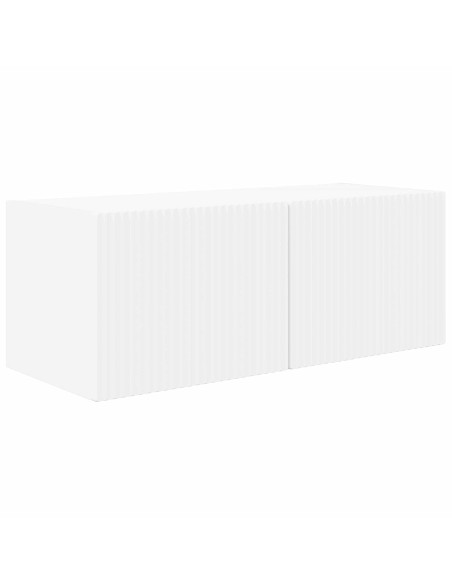 Set di Mobiletto da TV a Parete 4 pcs Bianco Legno multistrato