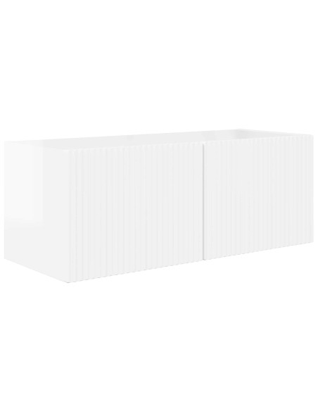 Set di Mobiletto da TV a Parete 4 pcs Bianco Lucido