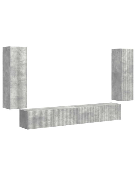 Set di Mobiletto da TV a Parete 4 pcs Grigio cemento