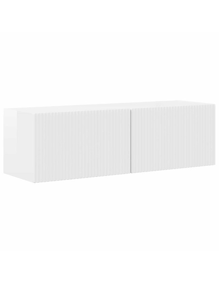 Set di Mobiletto da TV a Parete 4 pcs Bianco Lucido