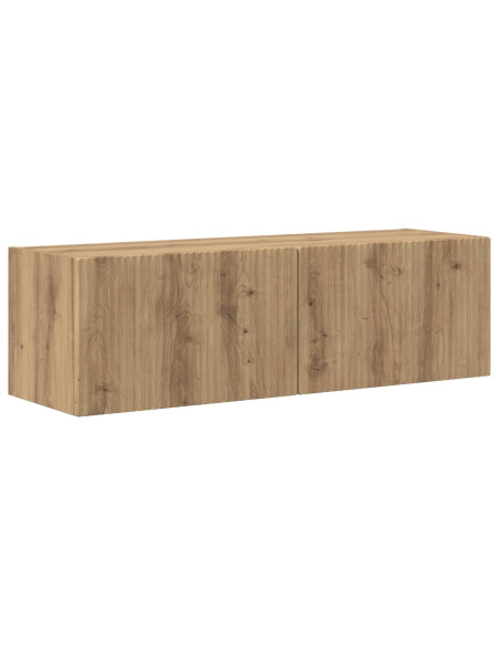 Set di Mobiletto da TV a Parete 4 pz Rovere artigianale
