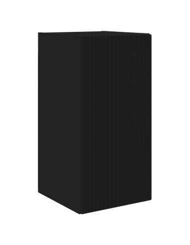 Set di Mobiletto da TV a Parete 4 pcs Nero Legno multistrato