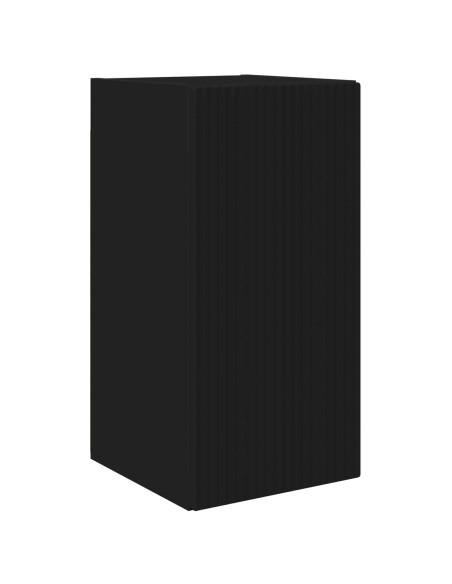 Set di Mobiletto da TV a Parete 4 pcs Nero Legno multistrato