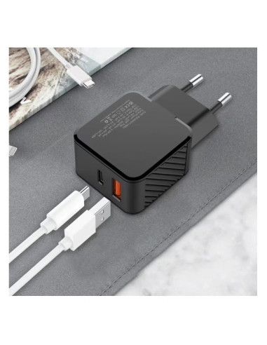 CARICATORE DA MURO 20W USB-C/A PD