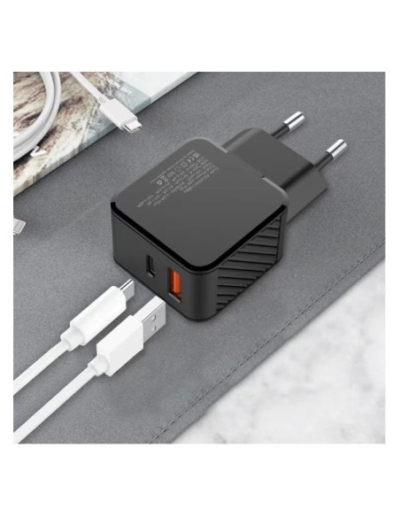 CARICATORE DA MURO 20W USB-C/A PD