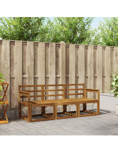 Set di divani 3 pcs Naturale Legno di Acacia Massello