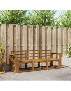 Set di divani 3 pcs Naturale Legno di Acacia Massello