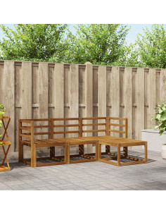 Set di divani 4 pcs Naturale Legno di Acacia Massello