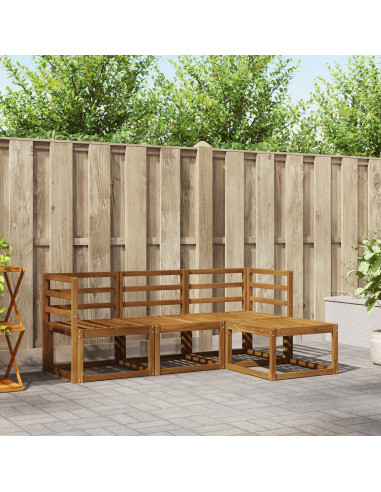 Set di divani 4 pcs Naturale Legno di Acacia Massello