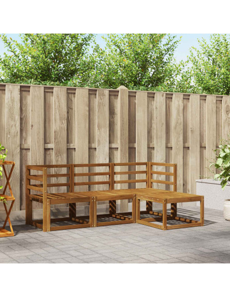 Set di divani 4 pcs Naturale Legno di Acacia Massello