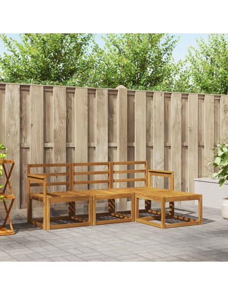 Set di divani 4 pcs Naturale Legno di Acacia Massello