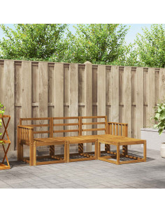 Set di divani 4 pcs Naturale Legno di Acacia Massello