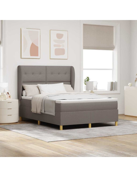 Letto con molle e materasso Grigio Scuro 90x190 cm Tessuto