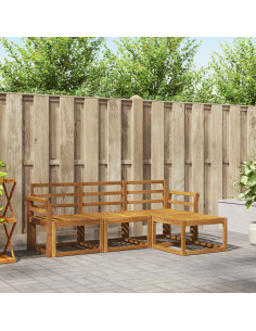 Set di divani 4 pcs Naturale Legno di Acacia Massello